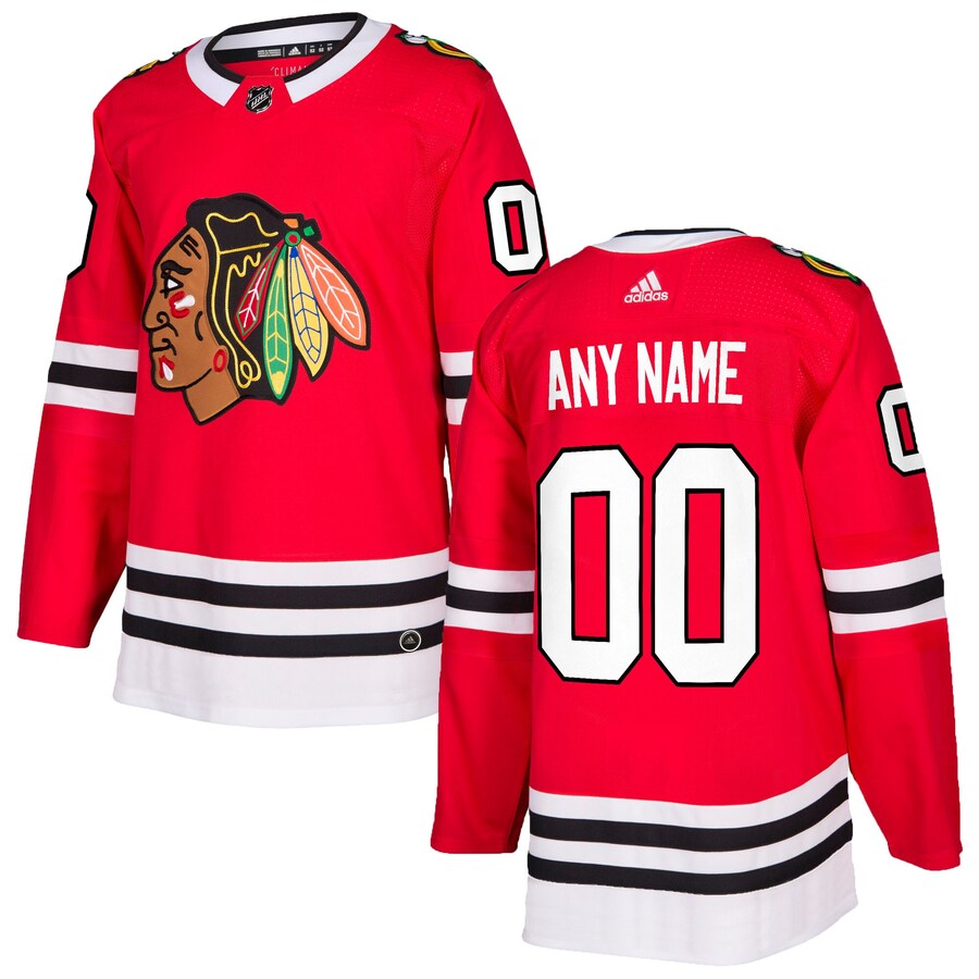 Men's Chicago Blackhawks adidas Red Authentic Custom Jersey - Puhuasuan