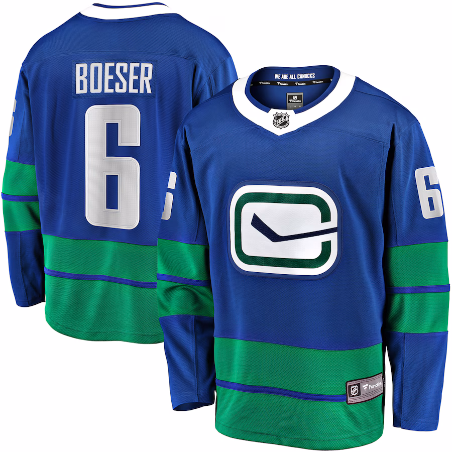 Men's Vancouver Canucks Brock Boeser Fanatics Blue Premier Breakaway Player Jersey - Puhuasuan