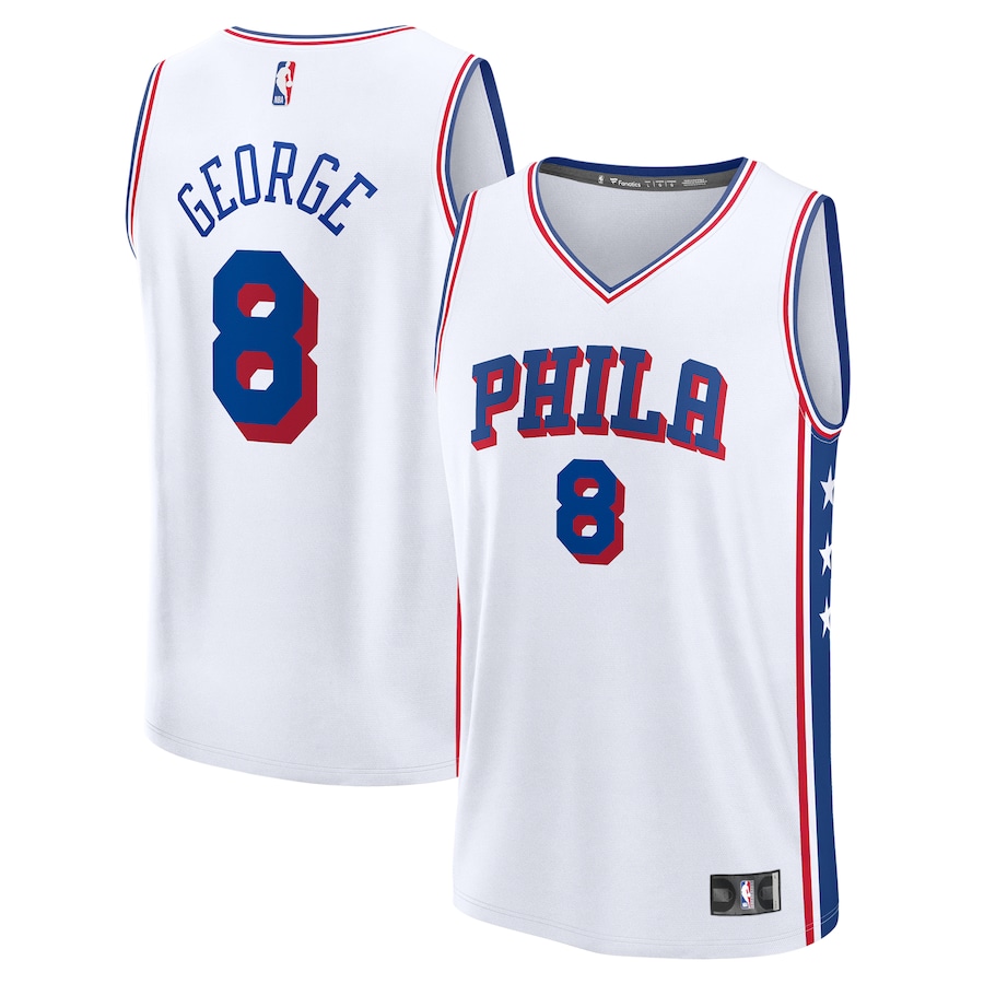 Youth Philadelphia 76ers Paul George Fanatics White Fast Break Replica Player Jersey - Association Edition - Puhuasuan