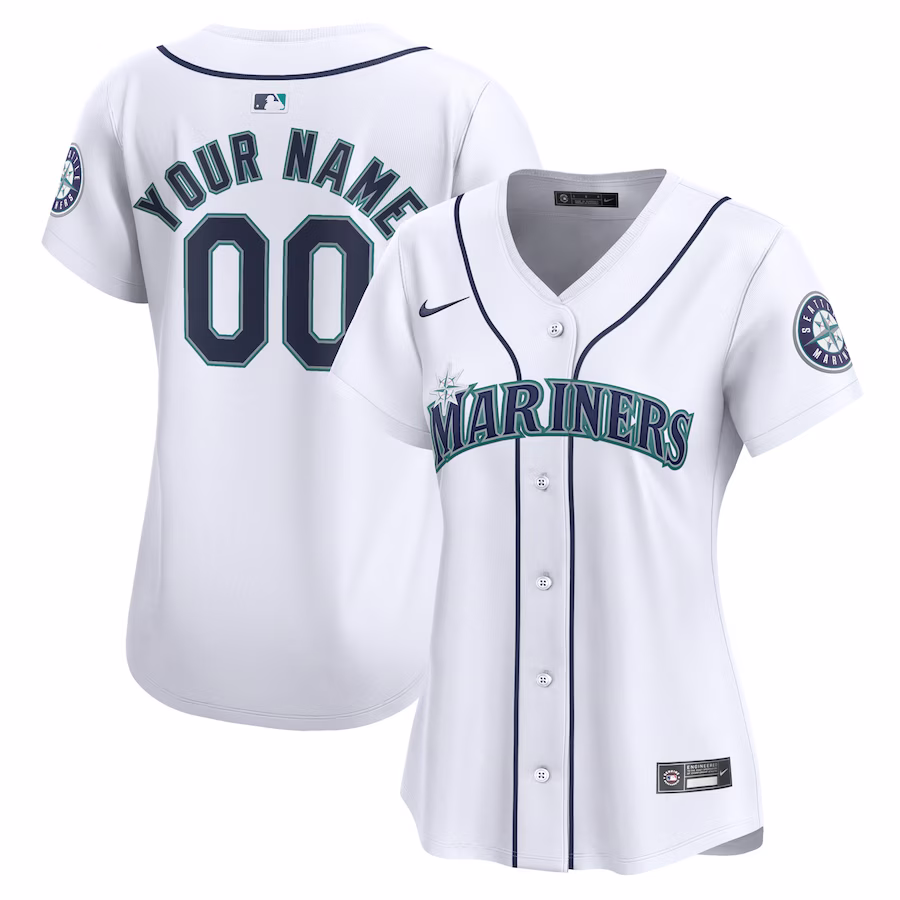 Women's Seattle Mariners Nike White Home Limited Custom Jersey - Puhuasuan