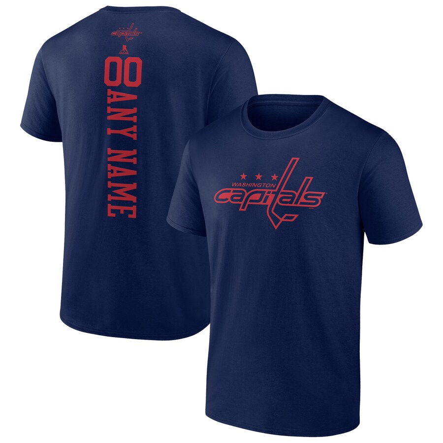 Men's Washington Capitals Navy Personalized One Color T-Shirt - Puhuasuan