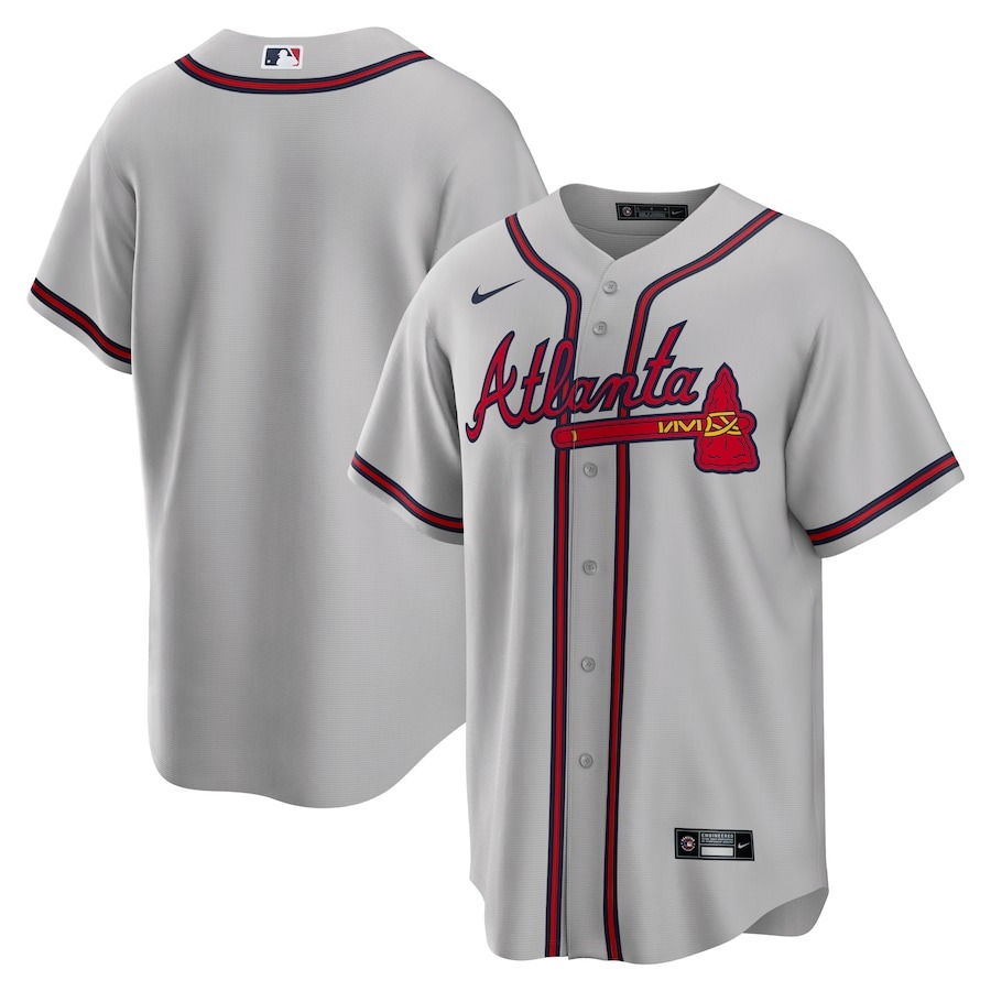 Men's Atlanta Braves  Nike Gray Away Limited Custom Jersey - Puhuasuan