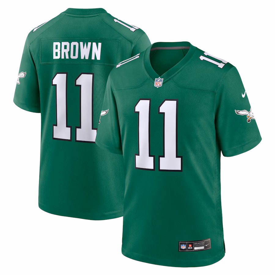 Youth Philadelphia Eagles A.J. Brown Nike Kelly Green Game Jersey - Puhuasuan