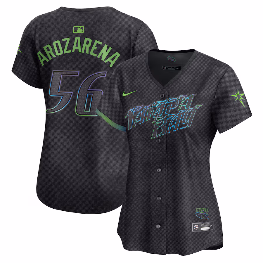 Women's Tampa Bay Rays Randy Arozarena Nike Charcoal 2024 City Connect Limited Player Jersey - Puhuasuan
