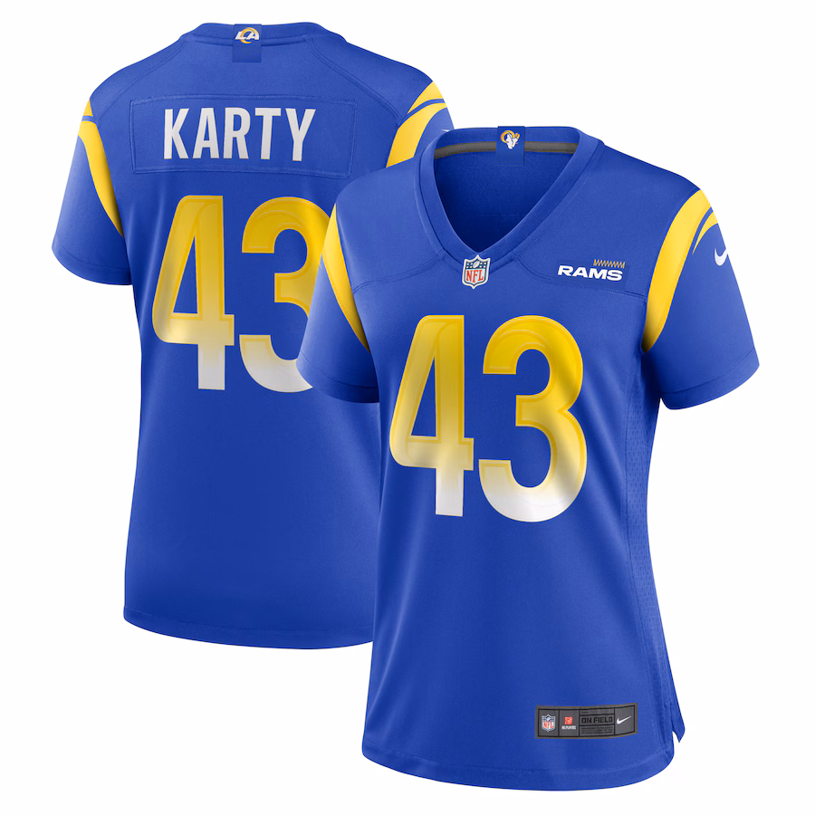 Women's Los Angeles Rams Joshua Karty Nike  Royal  Game Jersey - Puhuasuan