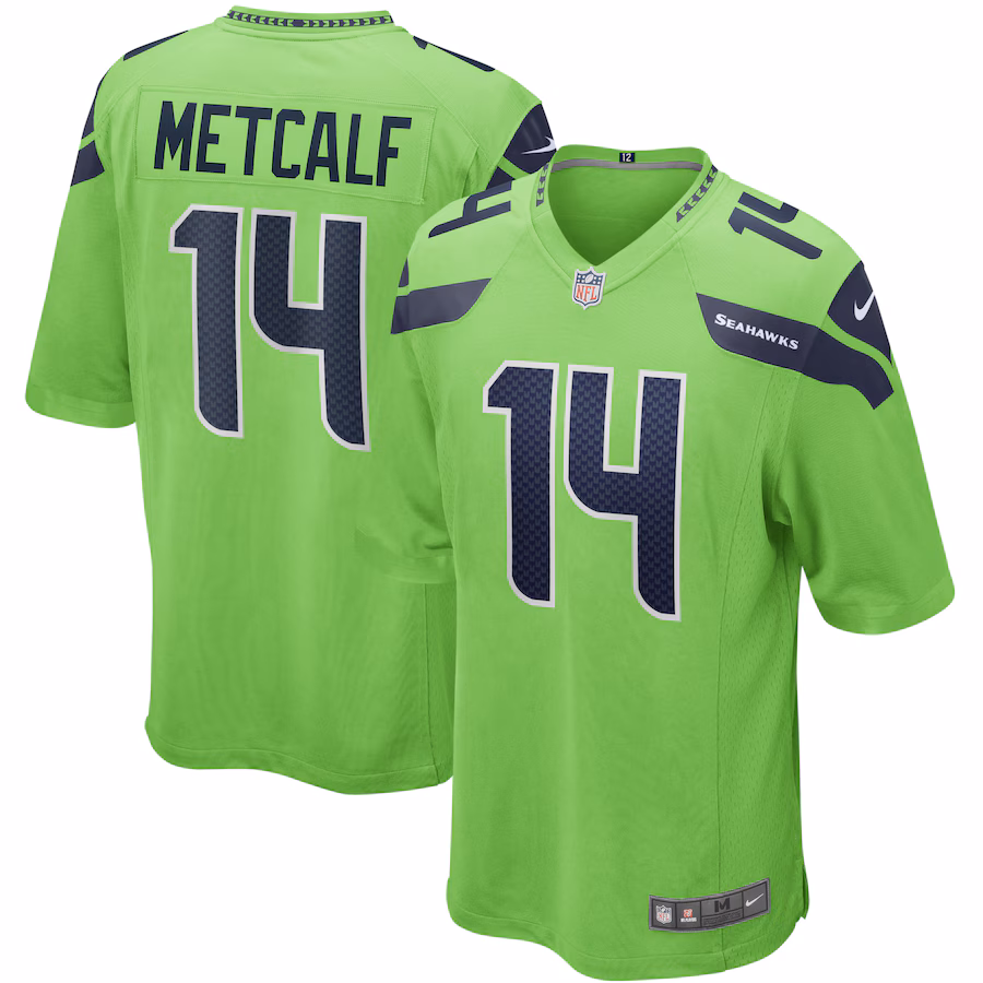 Men's Seattle Seahawks DK Metcalf Nike Neon Green Game Jersey - Puhuasuan