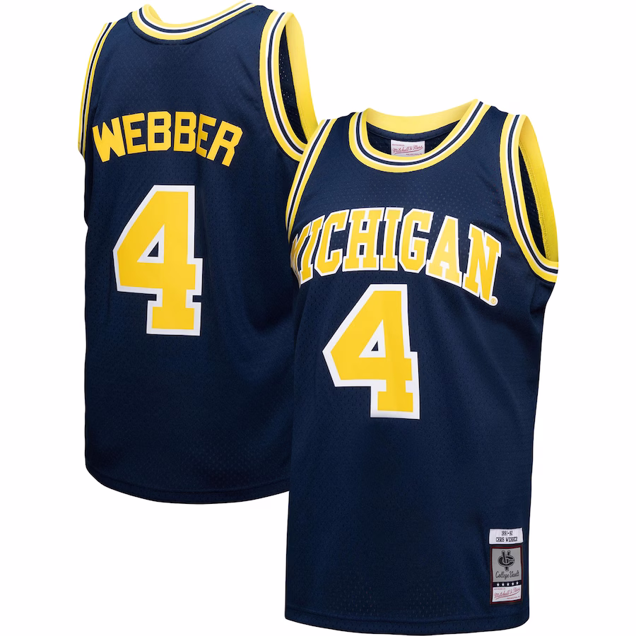 Chris Webber Michigan Wolverines Mitchell & Ness 1991/92 College Vault Player Swingman Jersey - Navy - Puhuasuan