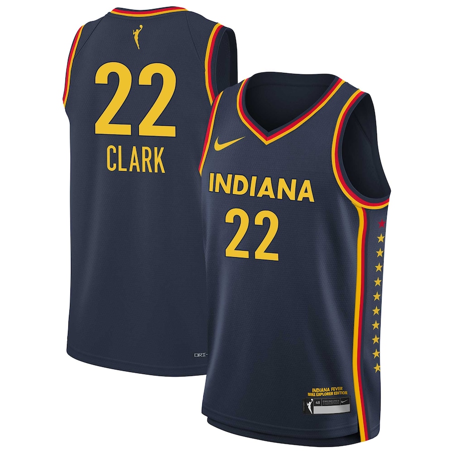 Youth Indiana Fever Caitlin Clark Nike Navy 2024 WNBA Draft Explorer Edition Victory Player Jersey - Puhuasuan