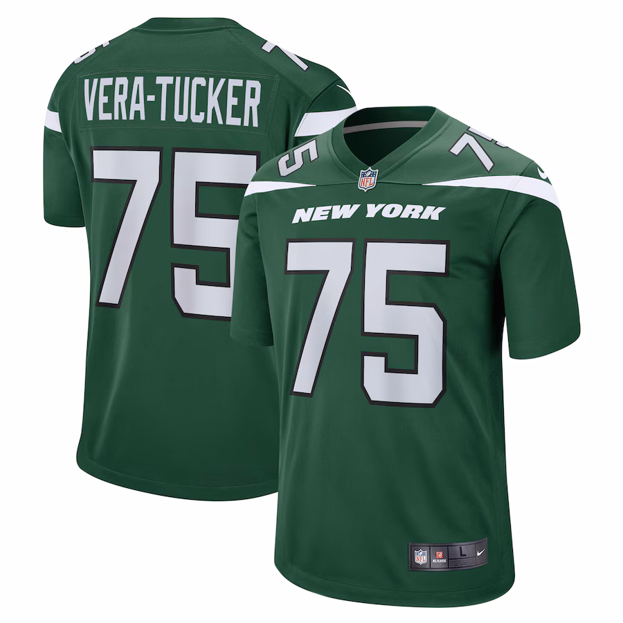 Men's New York Jets Alijah Vera-Tucker Nike Gotham Green Game Player Jersey - Puhuasuan