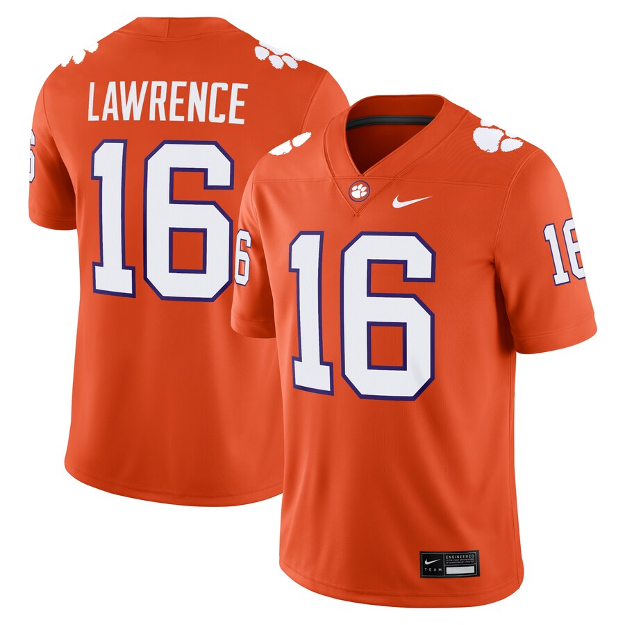 Trevor Lawrence Clemson Tigers Nike Alumni Game Jersey - Orange - Puhuasuan