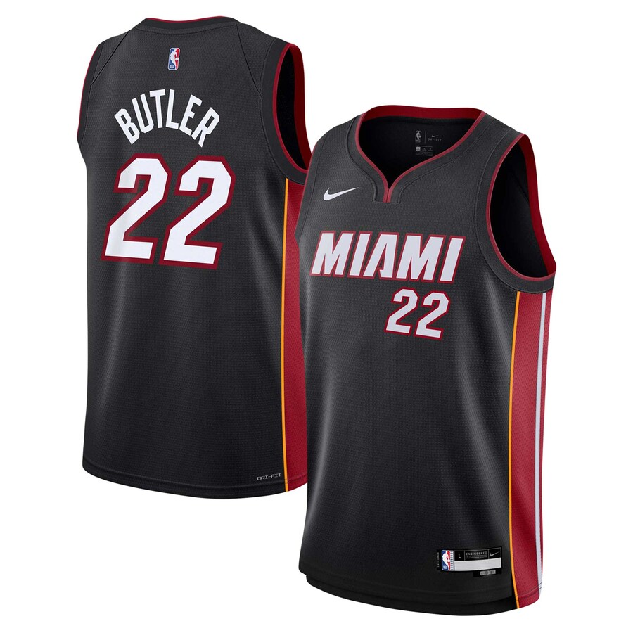Youth Miami Heat Jimmy Butler Nike Black Swingman Jersey - Icon Edition - Puhuasuan