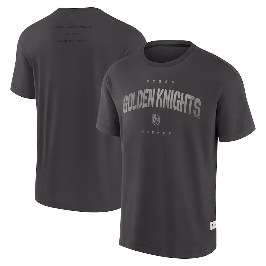 Men's Vegas Golden Knights Fanatics Charcoal Elements Weathered Tonal Future Ground T-Shirt - Puhuasuan