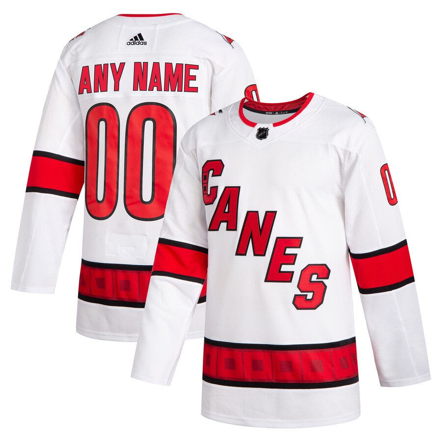 Men's Carolina Hurricanes adidas White 2020/21 Away Custom Authentic Jersey - Puhuasuan