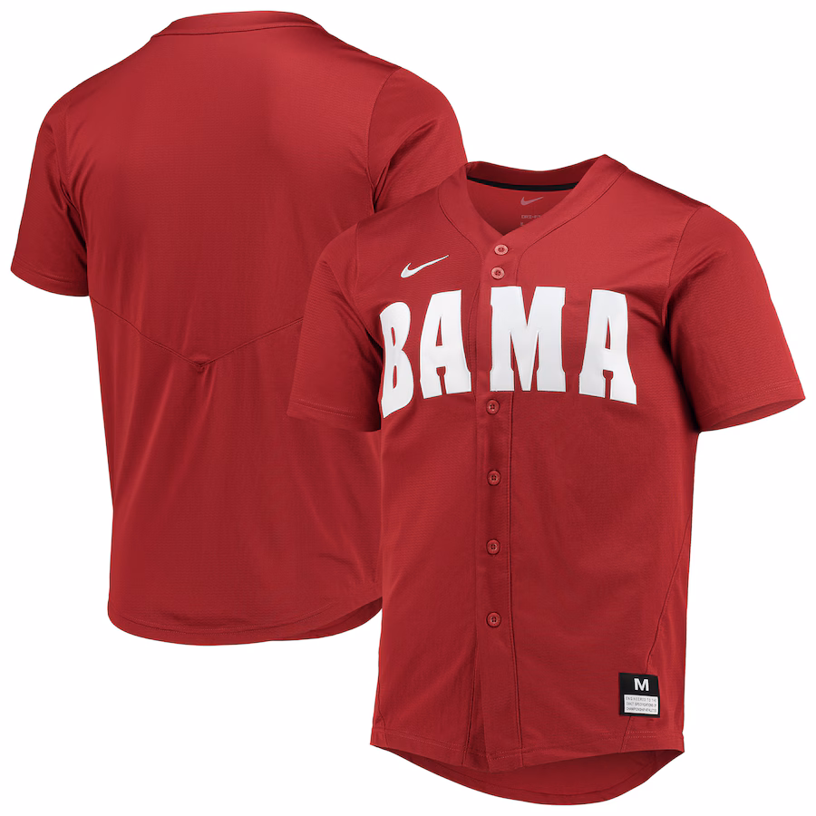 Men's Nike Crimson Alabama Crimson Tide Replica Baseball Jersey - Puhuasuan