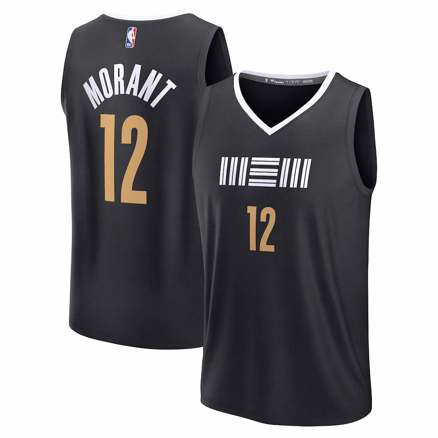 Men's Memphis Grizzlies Ja Morant Fanatics Black Fast Break Jersey - City Edition - Puhuasuan