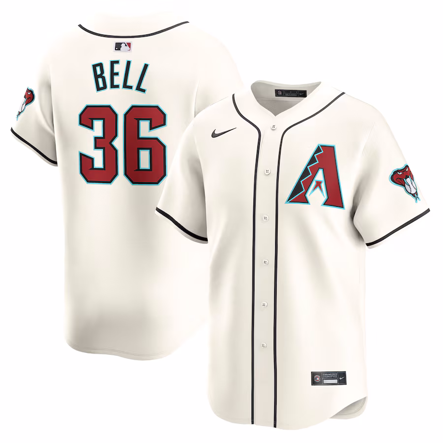 Men's Arizona Diamondbacks Josh Bell Nike White Home Limited Player Jersey - Puhuasuan