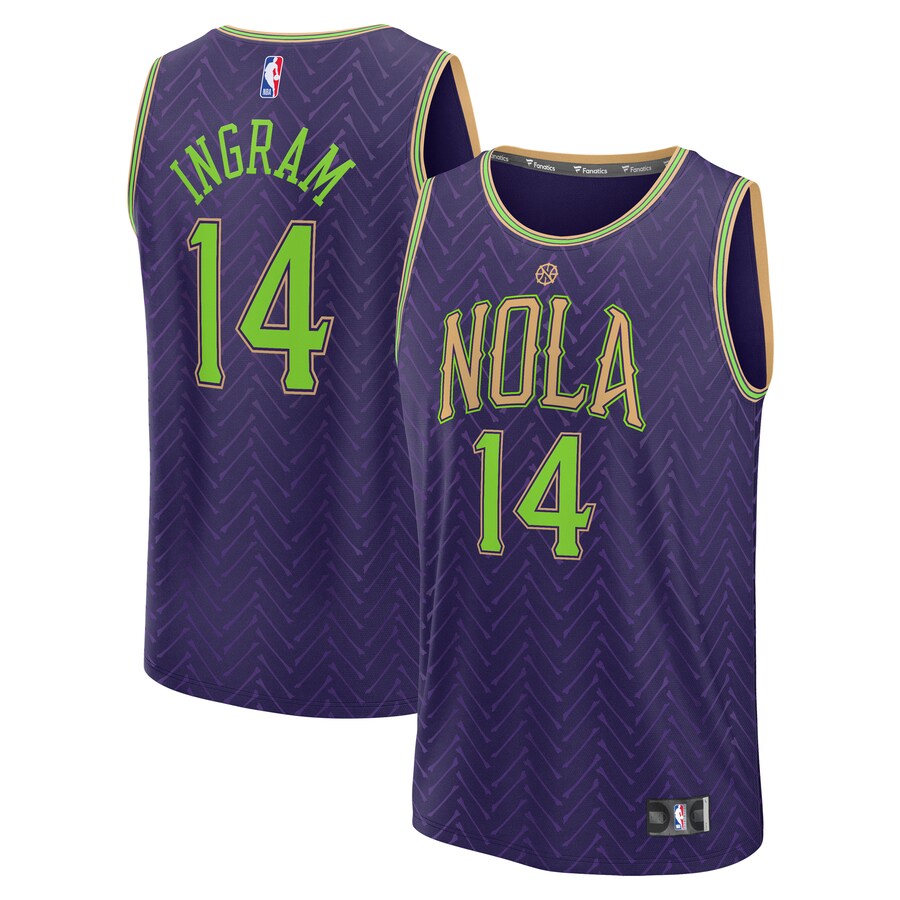 Men's New Orleans Pelicans Brandon Ingram Fanatics Purple 2024/25 Fast Break Player Jersey - City Edition - Puhuasuan
