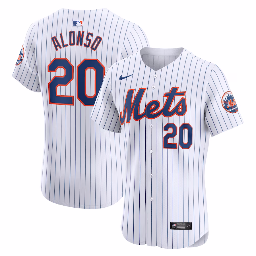 Men's New York Mets Pete Alonso Nike White Home Elite Jersey - Puhuasuan