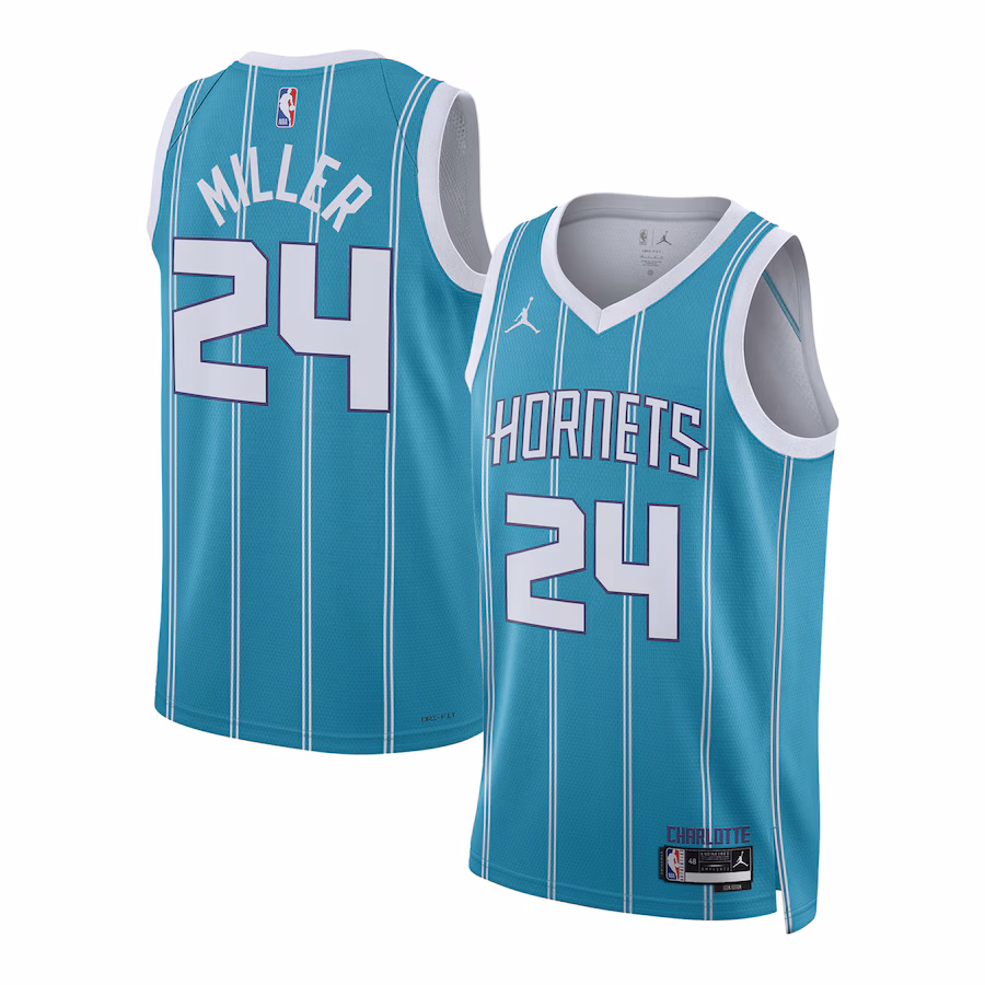 Unisex Charlotte Hornets Brandon Miller Nike Teal NBA Draft Swingman Jersey - Icon Edition - Puhuasuan