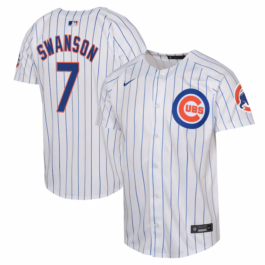 Youth Chicago Cubs Dansby Swanson Nike White Limited Player Jersey - Puhuasuan