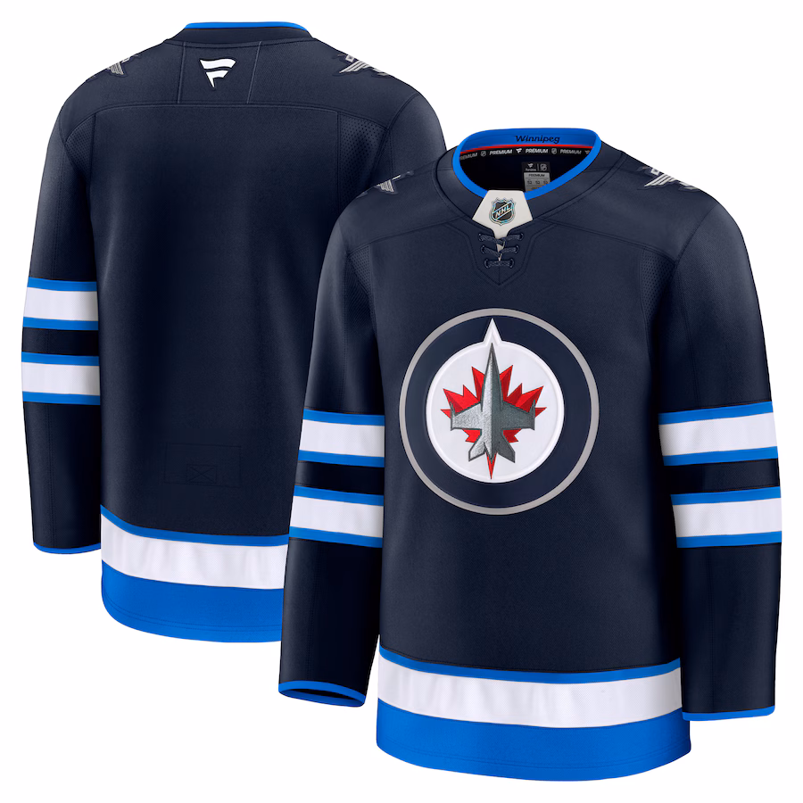 Men's Winnipeg Jets Fanatics Navy Home Premium Jersey - Puhuasuan