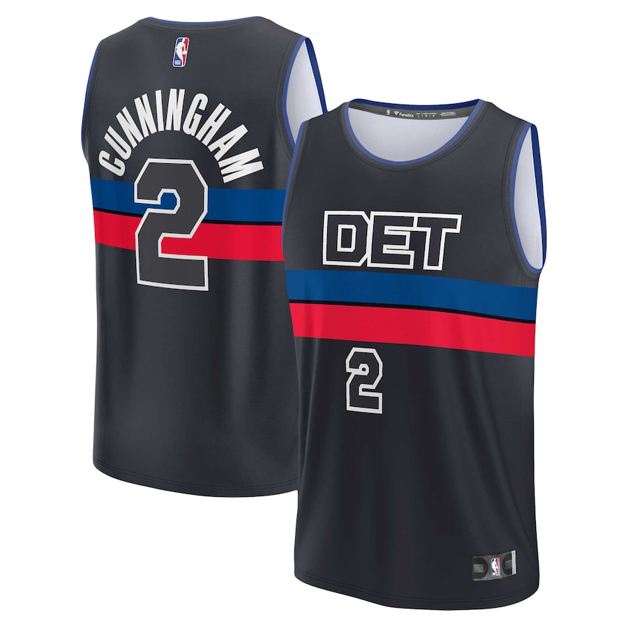 Men's Detroit Pistons Cade Cunningham Fanatics Black Fast Break Replica Jersey - Statement Edition - Puhuasuan