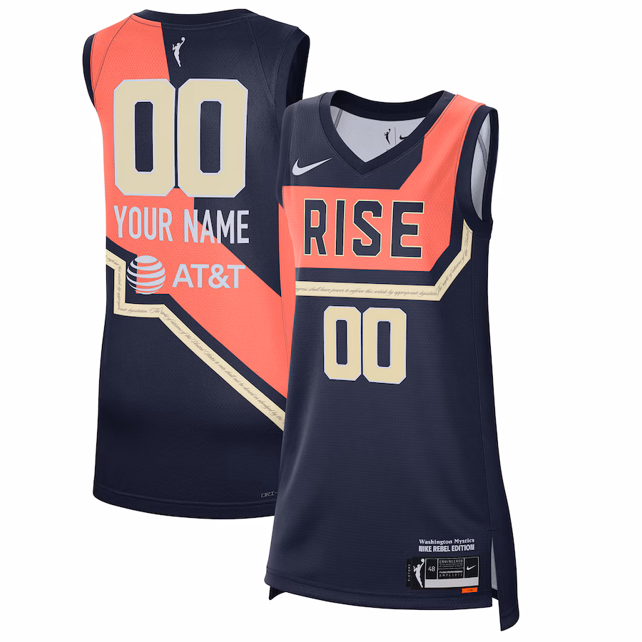 Unisex Washington Mystics Nike Navy 2021 Rebel Edition Victory Custom Jersey - Puhuasuan