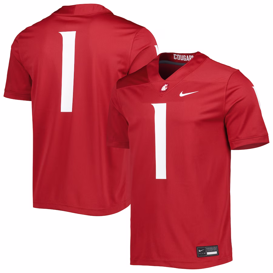 #1 Washington State Cougars Nike Untouchable Football Jersey - Crimson - Puhuasuan
