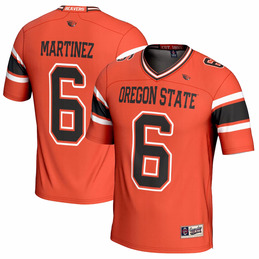 Damien Martinez Oregon State Beavers GameDay Greats Youth NIL Player Football Jersey - Orange - Puhuasuan