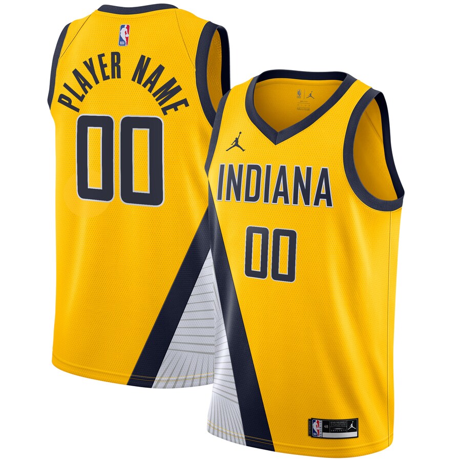 Men's Indiana Pacers Jordan Brand Gold Swingman Custom Jersey - Statement Edition - Puhuasuan