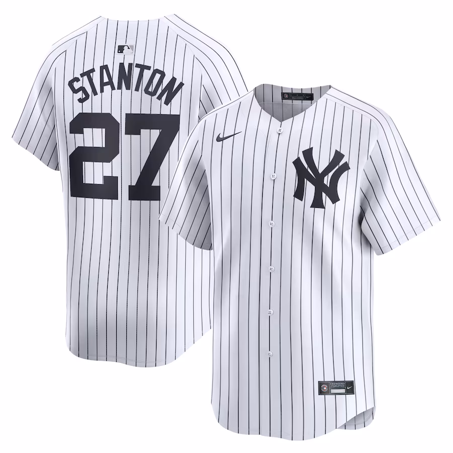Men's New York Yankees Giancarlo Stanton Nike White Home Limited Player Jersey - Puhuasuan