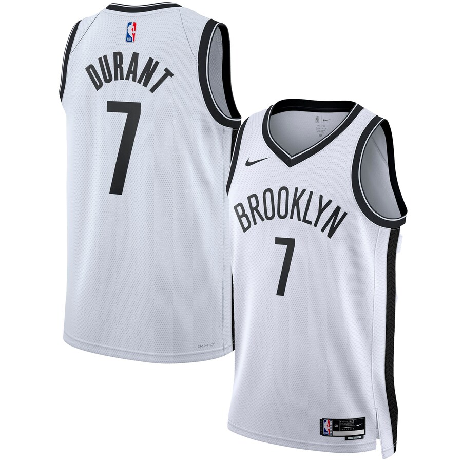 Unisex Brooklyn Nets Kevin Durant Nike White Swingman Jersey - Association Edition - Puhuasuan