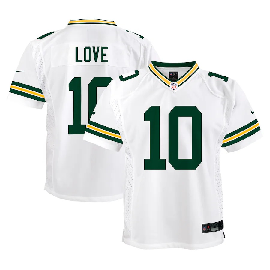 Youth Green Bay Packers Jordan Love Nike White Player Game Jersey - Puhuasuan