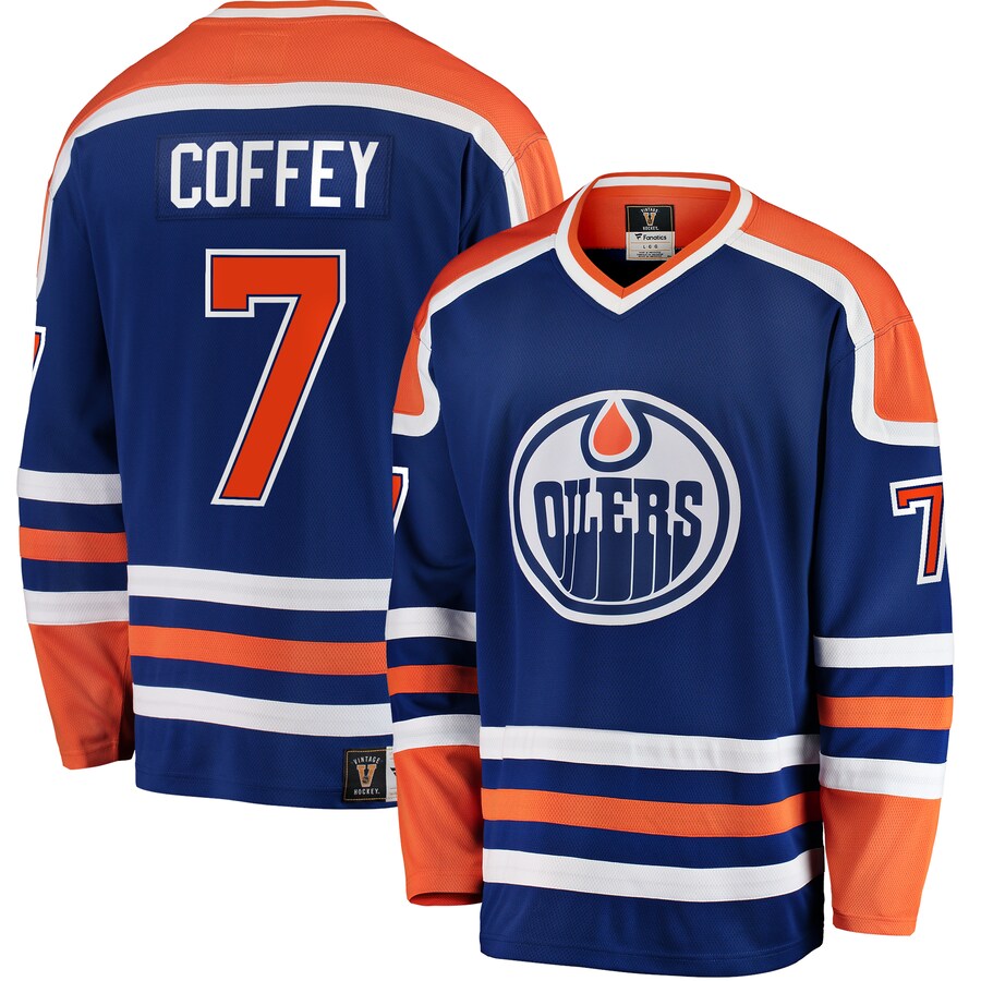 Men's Edmonton Oilers Paul Coffey Fanatics Branded Blue Premier Breakaway Retired Player Jersey - Puhuasuan