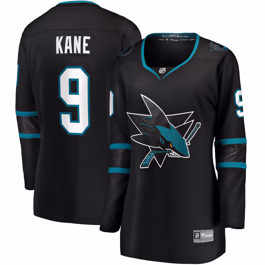 Women's San Jose Sharks Evander Kane Fanatics Black Alternate Premier Breakaway Jersey - Puhuasuan