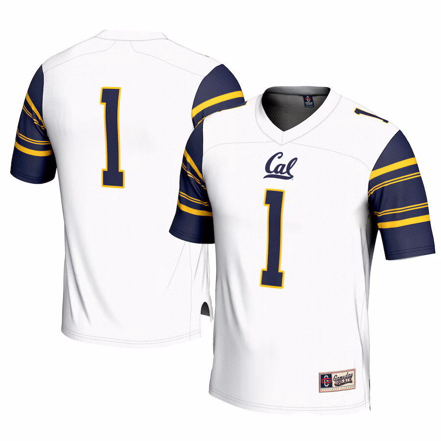 Men's GameDay Greats #1 White Cal Bears Football Jersey - Puhuasuan