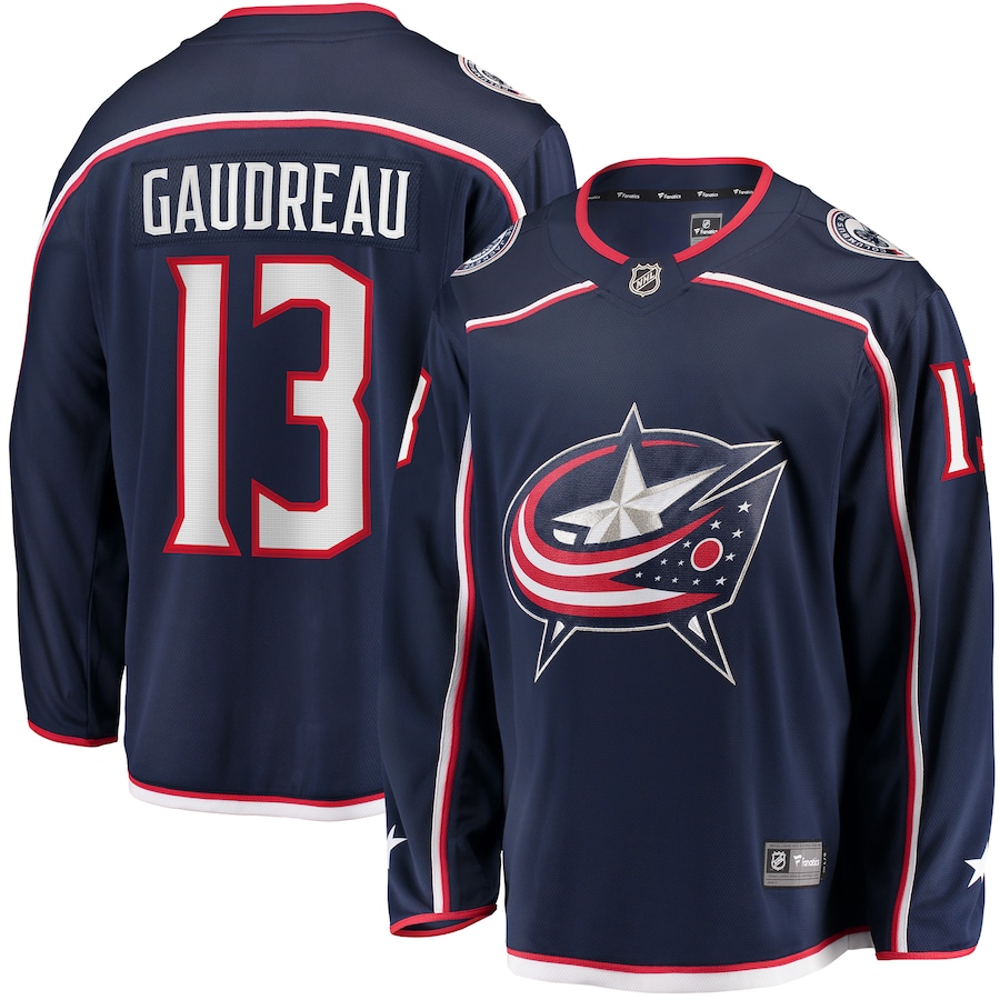 Men's Columbus Blue Jackets Johnny Gaudreau Fanatics Navy Breakaway Player Jersey - Puhuasuan