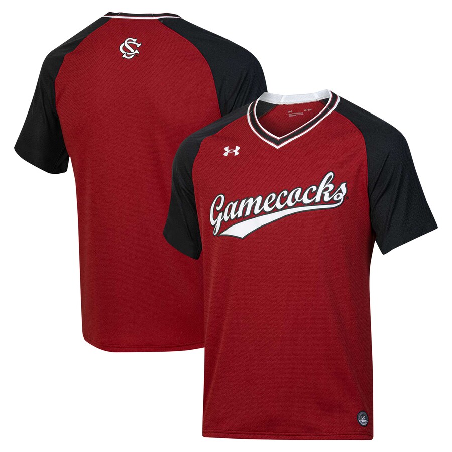 South Carolina Gamecocks Under Armour Softball V-Neck Jersey - Garnet - Puhuasuan