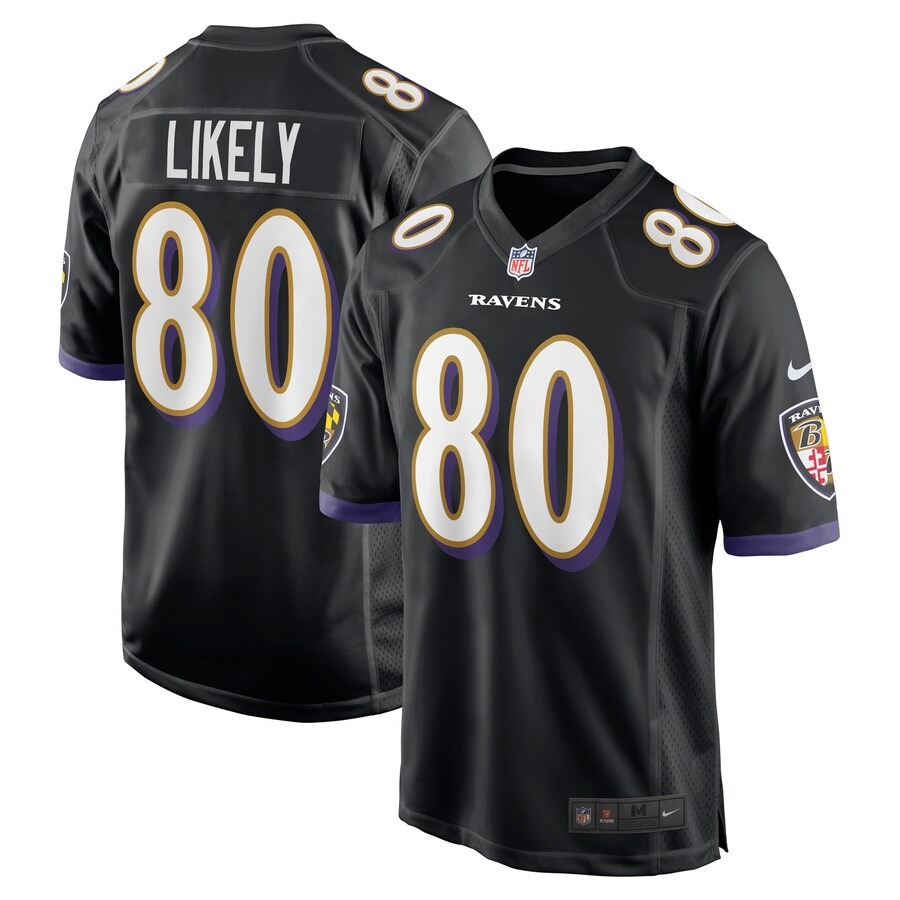 Men's Baltimore Ravens Isaiah Likely Nike Black Alternate Game Jersey - Puhuasuan