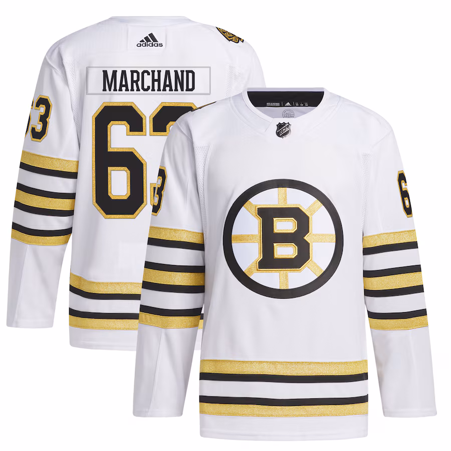 Men's Boston Bruins Brad Marchand adidas White Alternate Primegreen Authentic Player Jersey - Puhuasuan