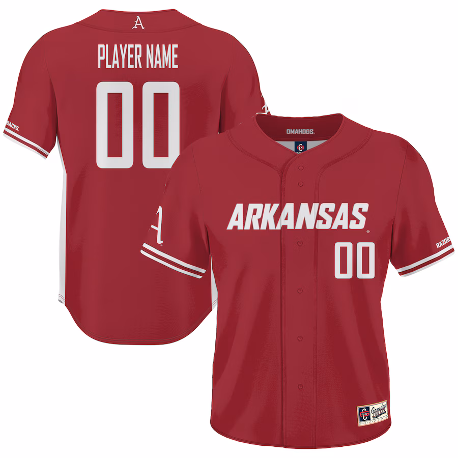Arkansas Razorbacks GameDay Greats Youth NIL Pick-A-Player Lightweight Baseball Jersey - Cardinal - Puhuasuan