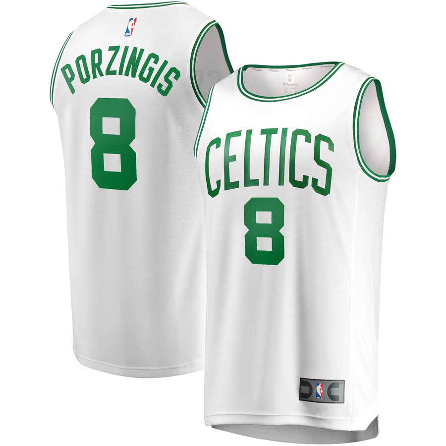 Youth Boston Celtics Kristaps Porzingis Fanatics White Fast Break Player Jersey - Association Edition - Puhuasuan