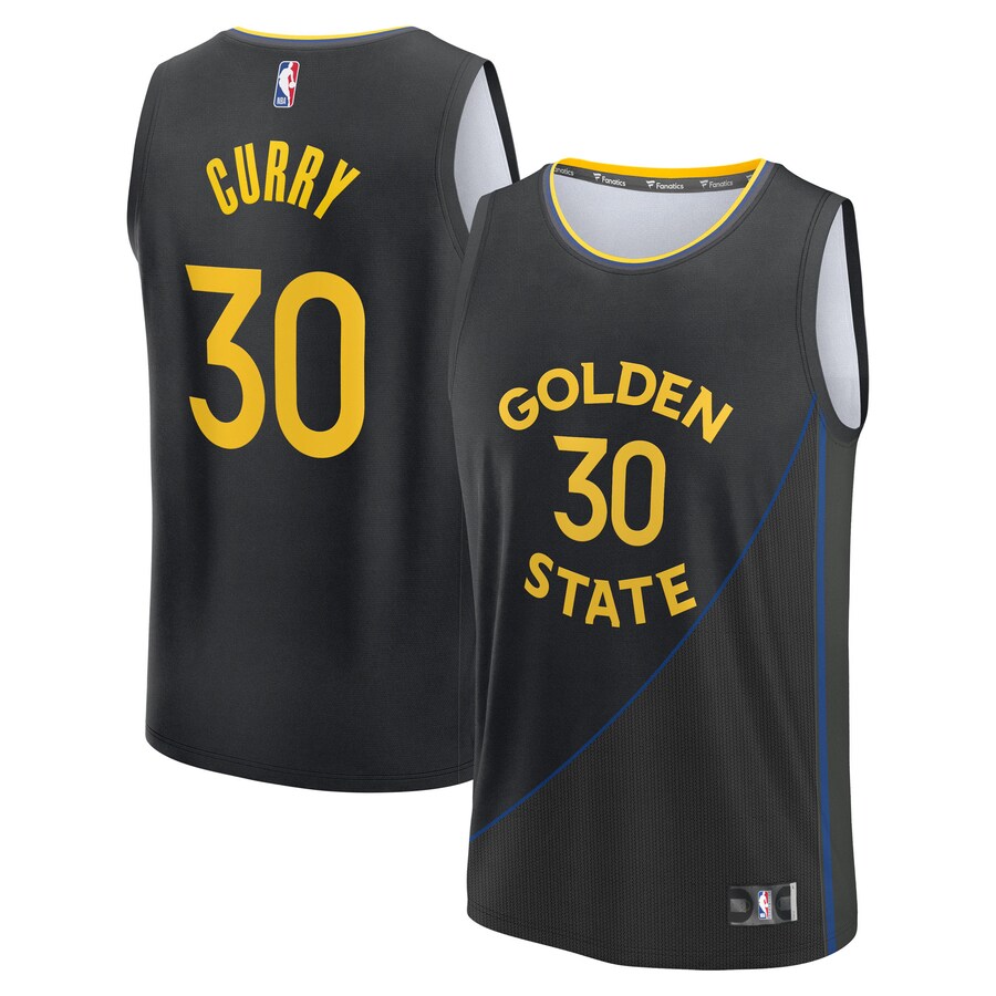 Men's Golden State Warriors Stephen Curry Fanatics Black Fast Break Replica Player Jersey - Statement Edition - Puhuasuan