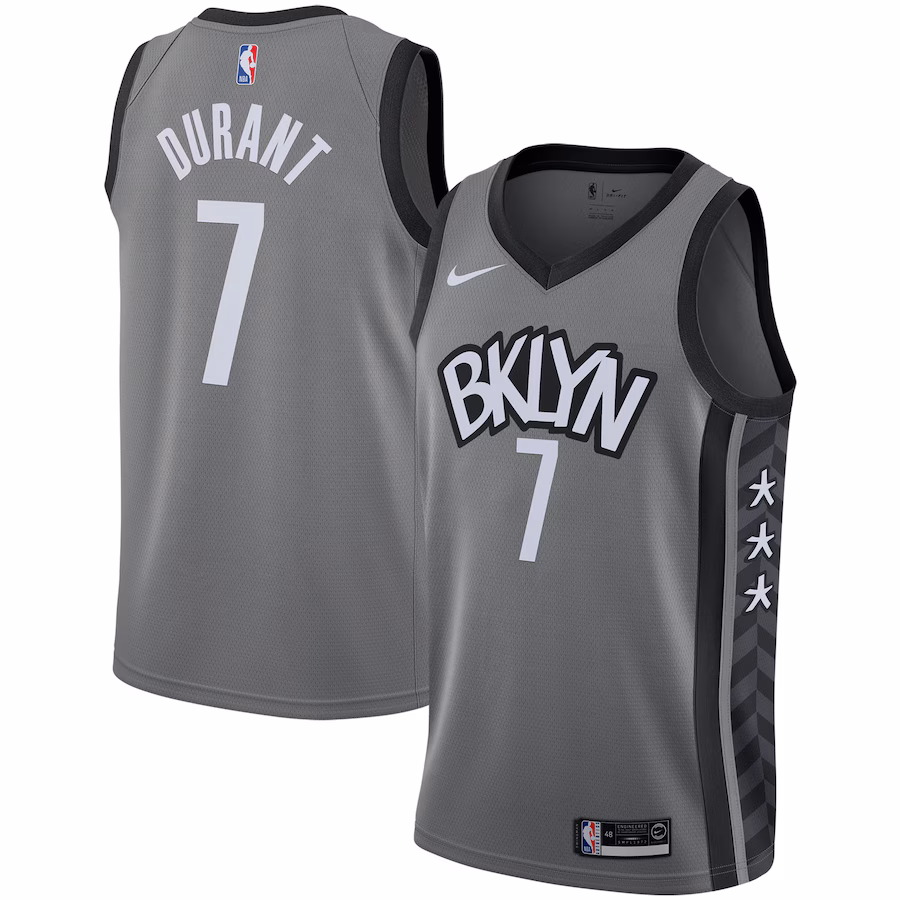 Men's Brooklyn Nets Kevin Durant Nike Gray 2019/2020 Swingman Jersey - Statement Edition - Puhuasuan