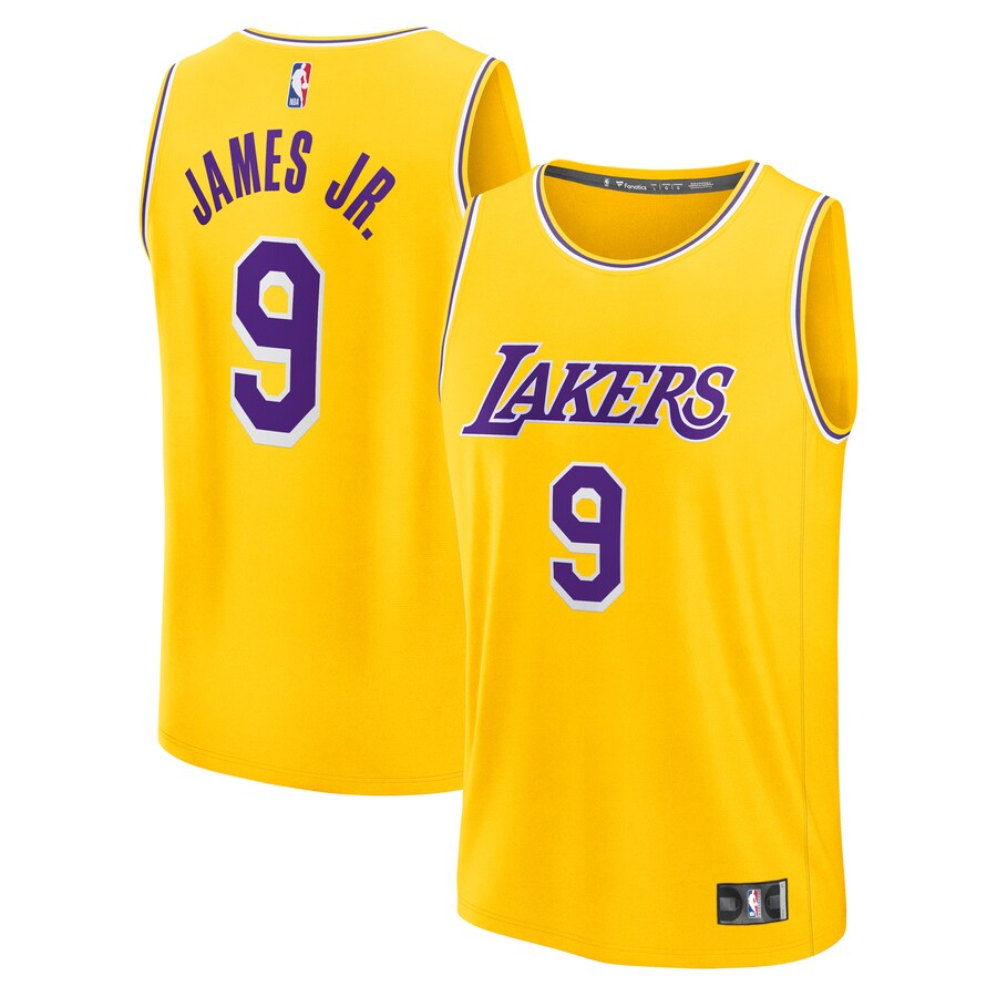 Men's Los Angeles Lakers Bronny James Fanatics Gold 2024 NBA Draft Fast Break Player Jersey - Icon Edition - Puhuasuan