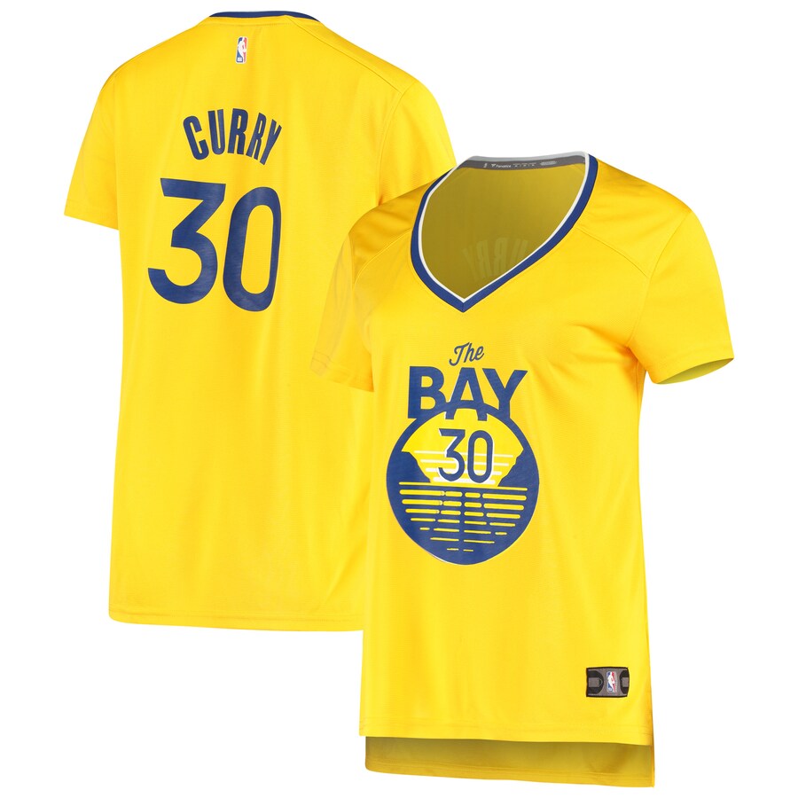 Women's Golden State Warriors Stephen Curry Fanatics Gold Fast Break Replica Player Jersey - Puhuasuan