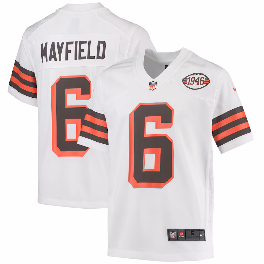 Youth Cleveland Browns Baker Mayfield Nike White 1946 Collection Alternate Game Jersey - Puhuasuan