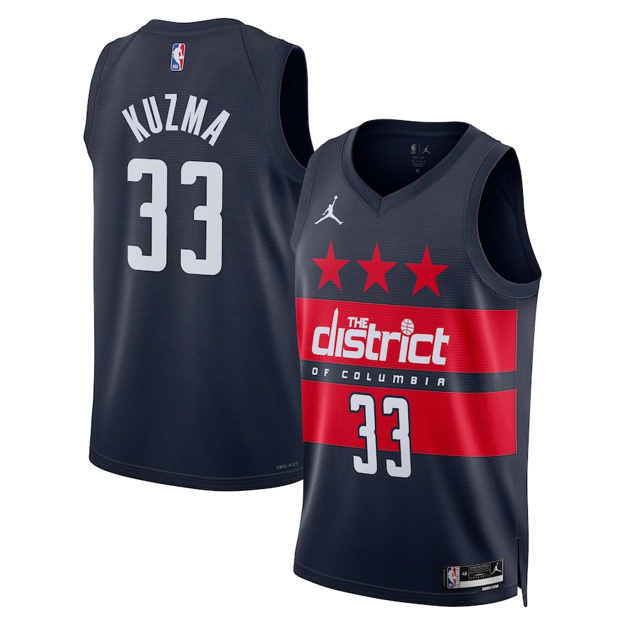 Unisex Washington Wizards Kyle Kuzma Jordan Brand Navy 2024/25 Swingman Jersey - Statement Edition - Puhuasuan