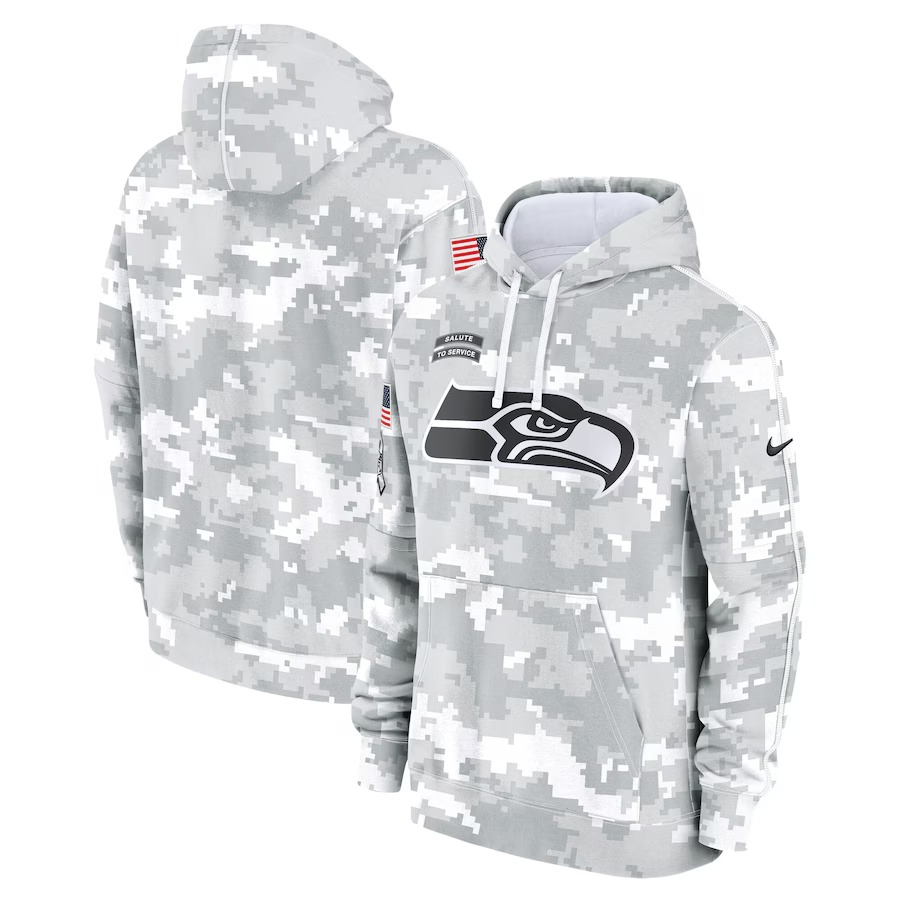 Men's Seattle Seahawks Nike Arctic Camo 2024 Salute to Service Club Fleece Pullover Hoodie - Puhuasuan