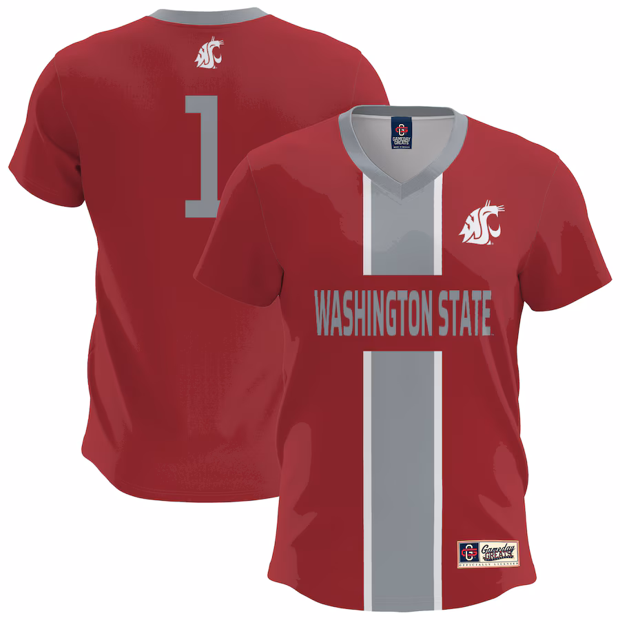 Youth GameDay Greats  Crimson Washington State Cougars Lightweight Soccer Fashion Jersey - Puhuasuan